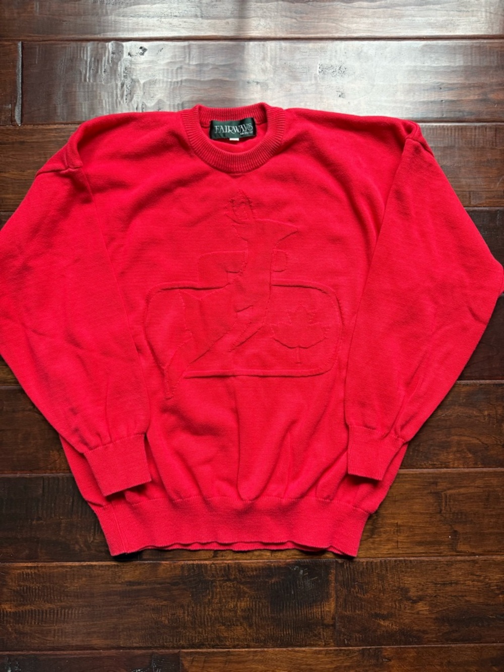 Vintage 90s Fairways Golf Sweater Red Canada Embroidered Minimalist Crewneck